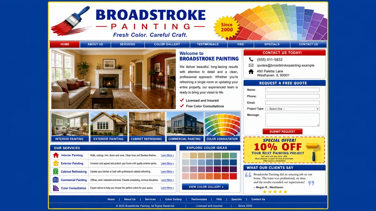 Broadstroke Painting concept — the dated design it replaces