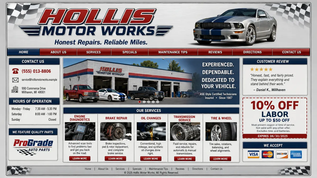 Hollis Motor Works concept — the dated design it replaces