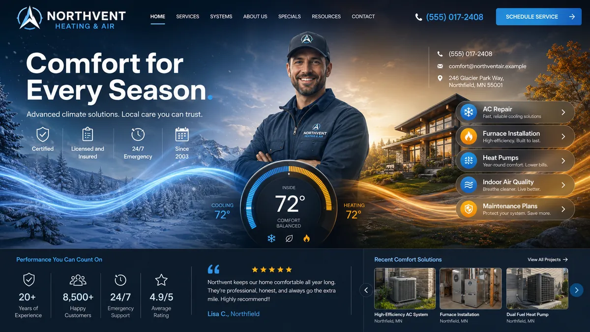 Northvent Heating and Air concept — the rebuilt design