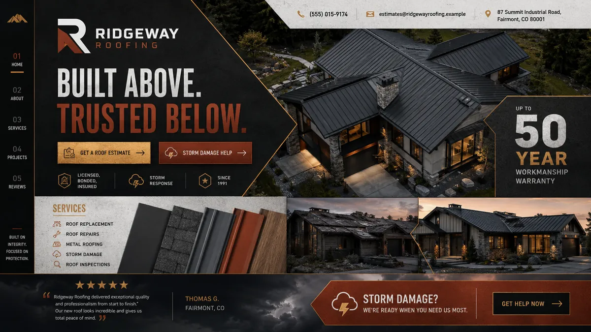Ridgeway Roofing concept — the rebuilt design
